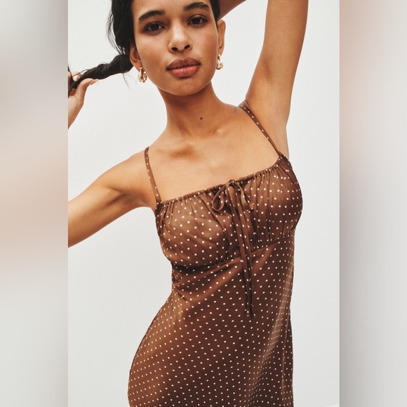 Ciao Lucia Brown Polka Dot Dress - Picture 3 of 10